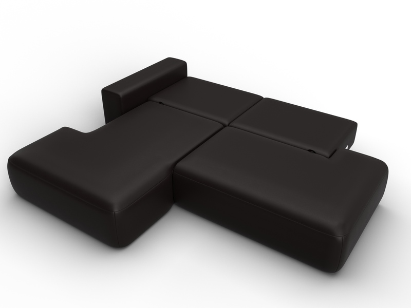 Диван угловой Лига-036 НПБ Модерн левый угол, Экокожа, GRIFON 12 коричневый