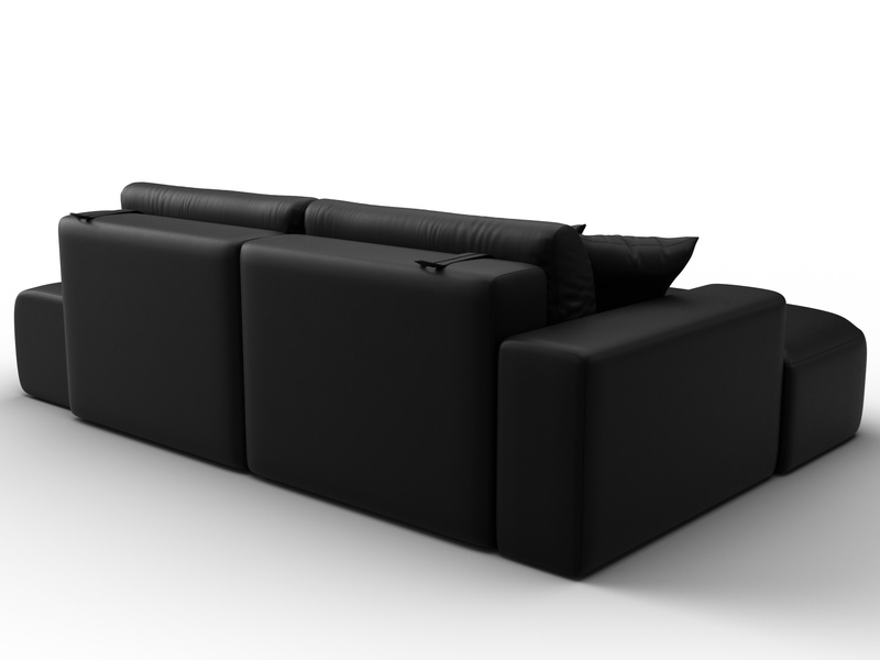 Диван угловой Лига-036 НПБ Модерн левый угол, Экокожа, GRIFON 18 черный