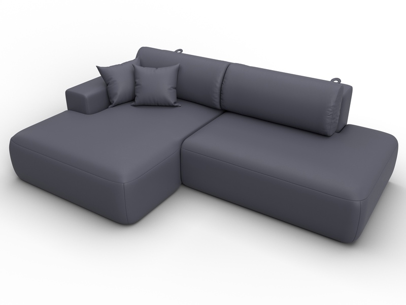 Диван угловой Лига-036 НПБ Модерн левый угол, Экокожа, GRIFON 15 серый