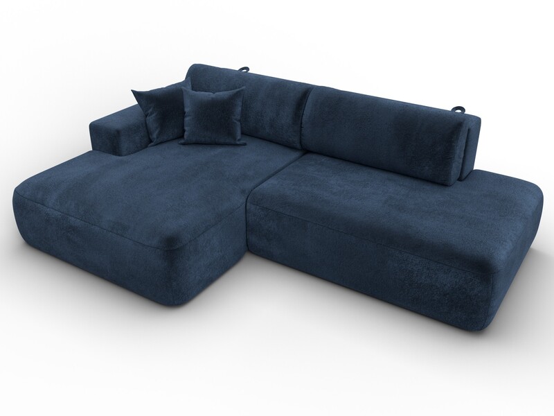 Диван угловой Лига-036 НПБ Модерн левый угол, Велюр, TOWER 13 синий