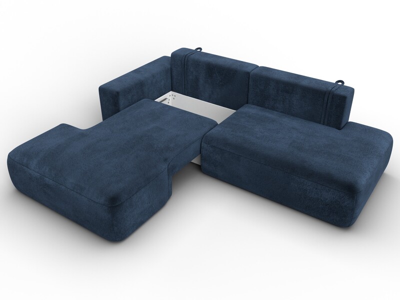 Диван угловой Лига-036 НПБ Модерн левый угол, Велюр, TOWER 13 синий