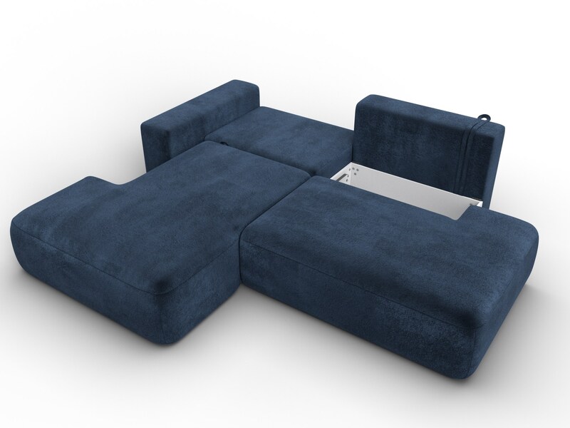 Диван угловой Лига-036 НПБ Модерн левый угол, Велюр, TOWER 13 синий