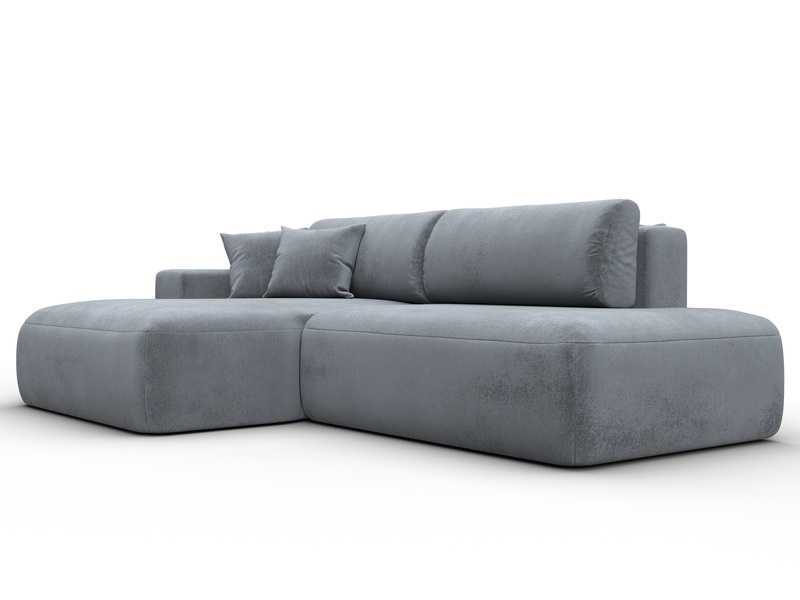 Диван угловой Лига-036 НПБ Модерн левый угол, Велюр, TOWER 10 серый