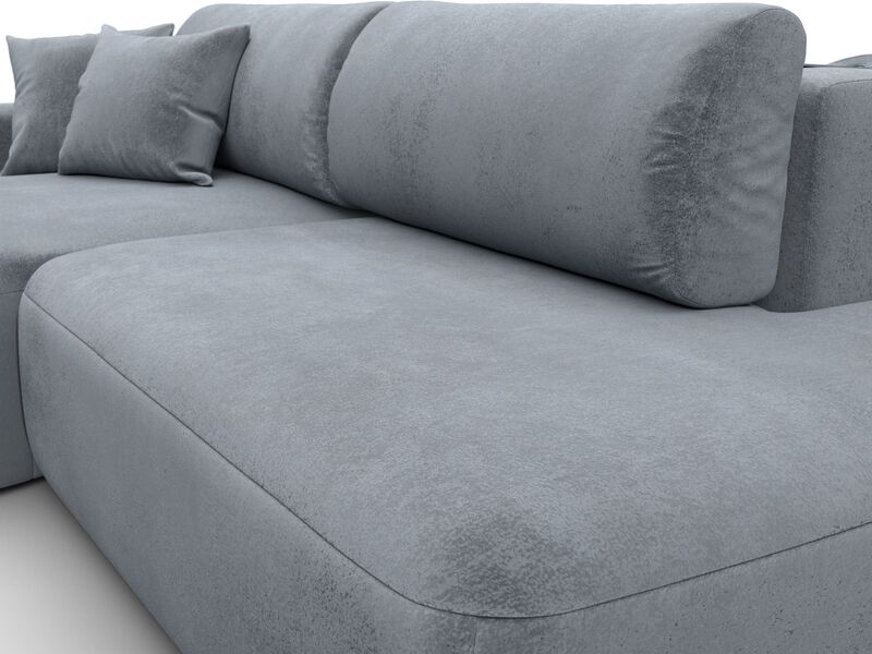 Диван угловой Лига-036 НПБ Модерн левый угол, Велюр, TOWER 10 серый