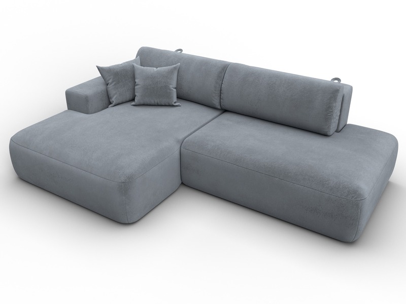 Диван угловой Лига-036 НПБ Модерн левый угол, Велюр, TOWER 10 серый