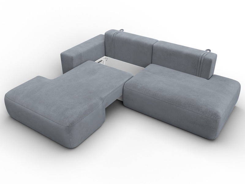 Диван угловой Лига-036 НПБ Модерн левый угол, Велюр, TOWER 10 серый