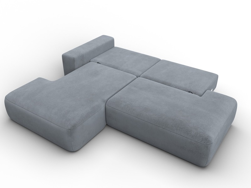 Диван угловой Лига-036 НПБ Модерн левый угол, Велюр, TOWER 10 серый