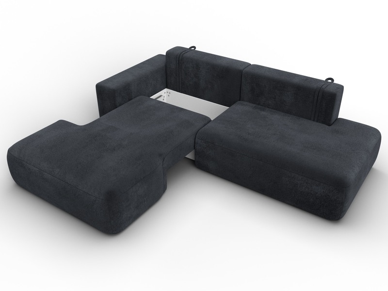 Диван угловой Лига-036 НПБ Модерн левый угол, Велюр, TOWER 11 темно-серый