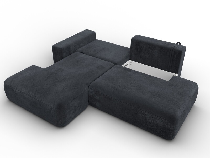 Диван угловой Лига-036 НПБ Модерн левый угол, Велюр, TOWER 11 темно-серый