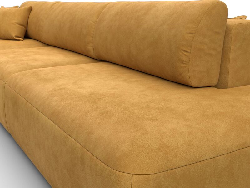 Диван угловой Лига-036 НПБ Модерн Лонг левый угол, Велюр, BRUT 10 желтый