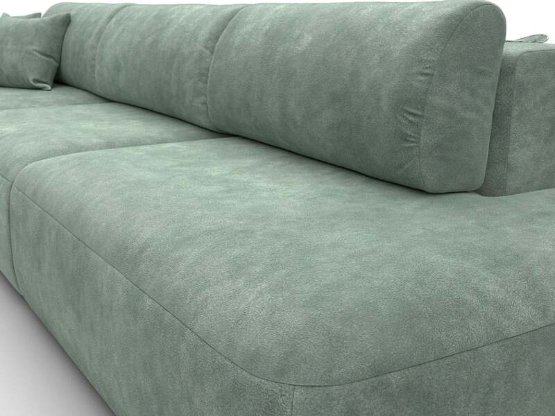 Диван угловой Лига-036 НПБ Модерн Лонг левый угол, Велюр, BRUT 08 зеленый