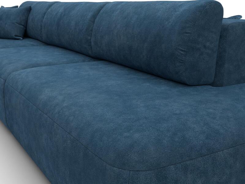 Диван угловой Лига-036 НПБ Модерн Лонг левый угол, Велюр, BRUT 11 синий