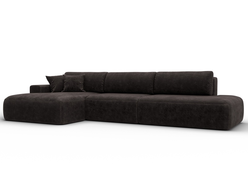 Диван угловой Лига-036 НПБ Модерн Лонг левый угол, Велюр, BRUT 17 коричневый