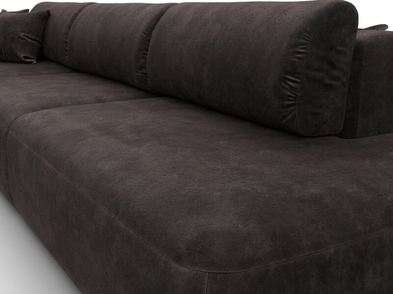 Диван угловой Лига-036 НПБ Модерн Лонг левый угол, Велюр, BRUT 17 коричневый