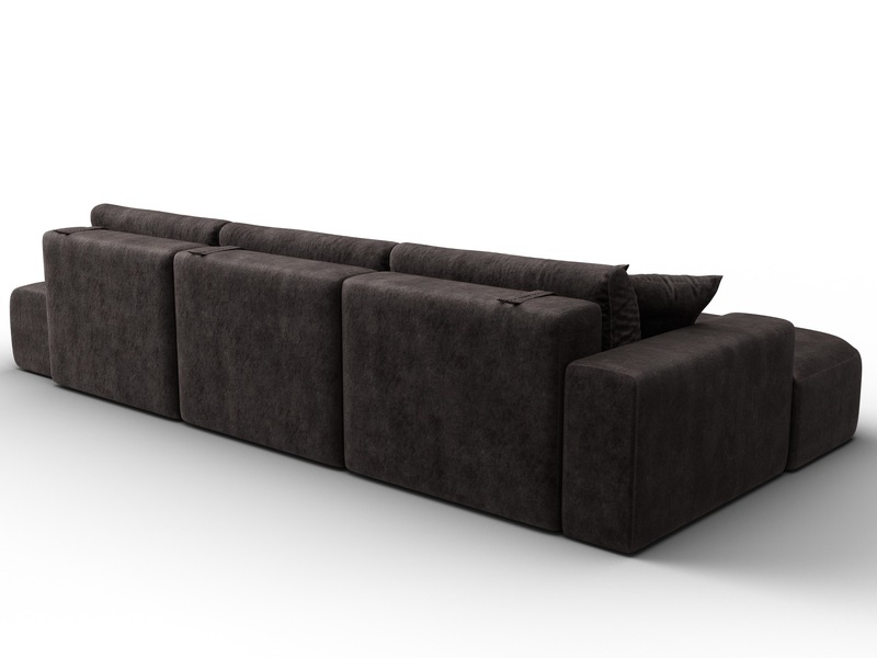 Диван угловой Лига-036 НПБ Модерн Лонг левый угол, Велюр, BRUT 17 коричневый