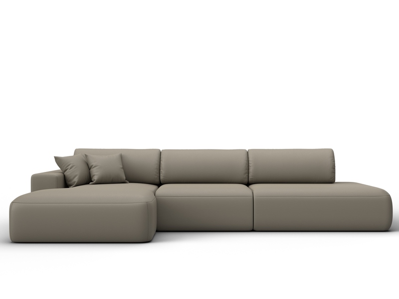 Диван угловой Лига-036 НПБ Модерн Лонг левый угол, Экокожа, GRIFON 04 бежевый