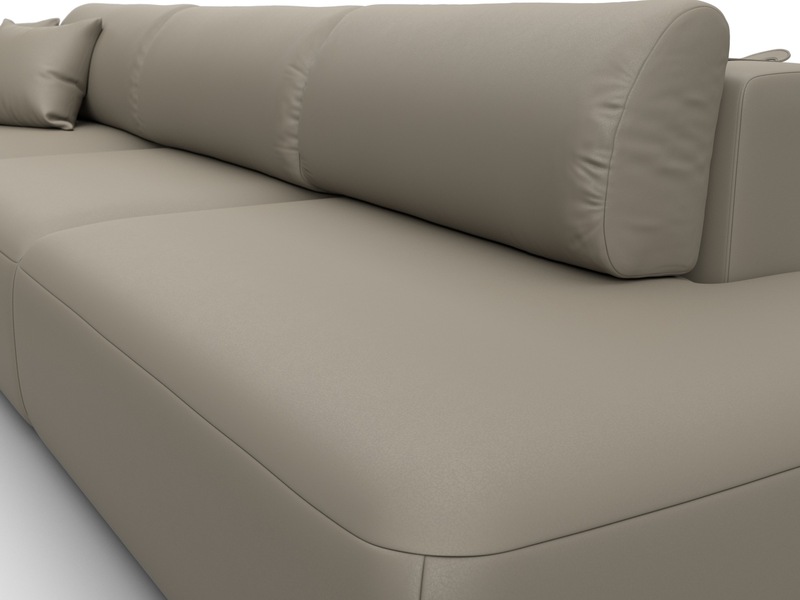 Диван угловой Лига-036 НПБ Модерн Лонг левый угол, Экокожа, GRIFON 04 бежевый