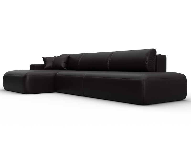 Диван угловой Лига-036 НПБ Модерн Лонг левый угол, Экокожа, GRIFON 12 коричневый