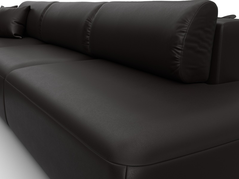 Диван угловой Лига-036 НПБ Модерн Лонг левый угол, Экокожа, GRIFON 12 коричневый