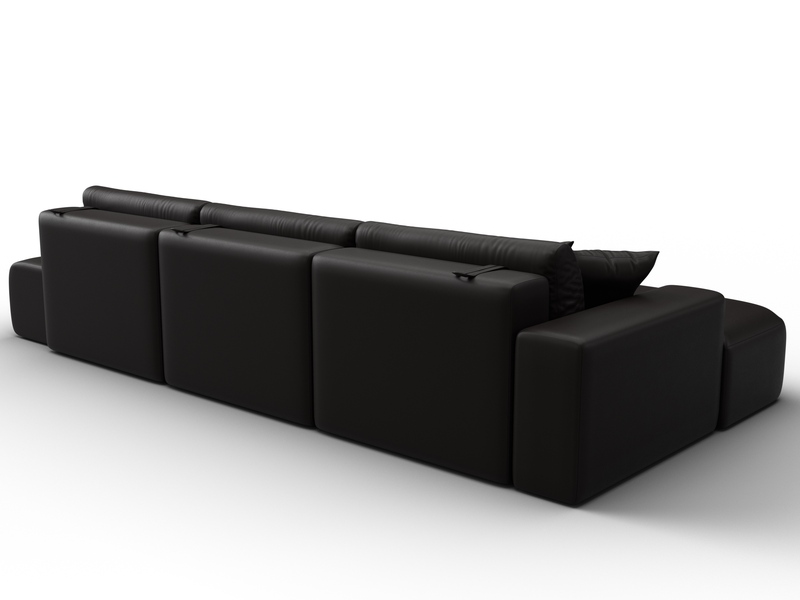 Диван угловой Лига-036 НПБ Модерн Лонг левый угол, Экокожа, GRIFON 12 коричневый