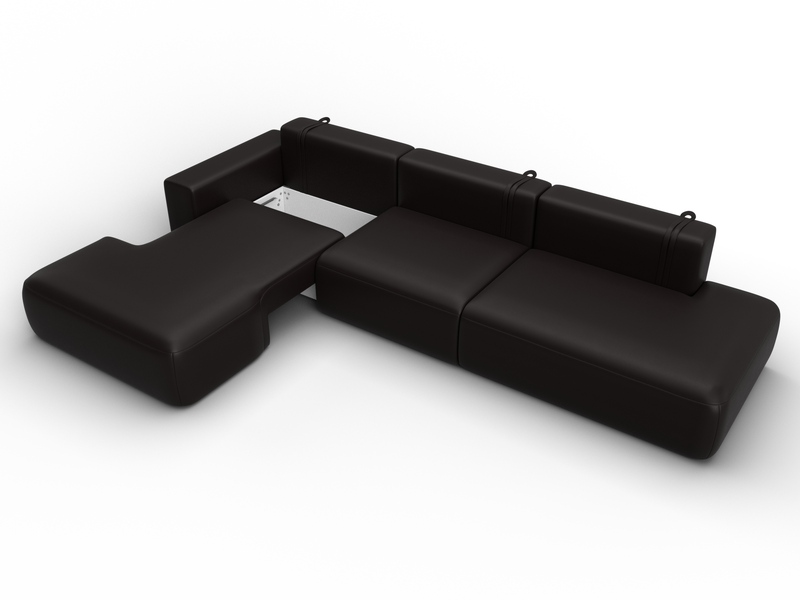 Диван угловой Лига-036 НПБ Модерн Лонг левый угол, Экокожа, GRIFON 12 коричневый