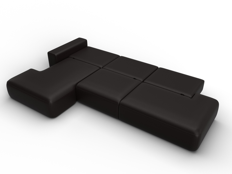 Диван угловой Лига-036 НПБ Модерн Лонг левый угол, Экокожа, GRIFON 12 коричневый