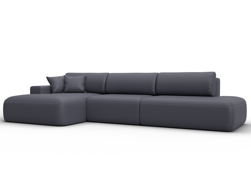 Диван угловой Лига-036 НПБ Модерн Лонг левый угол, Экокожа, GRIFON 15 серый