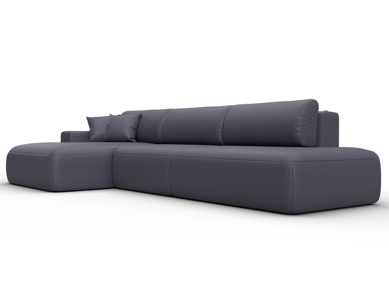 Диван угловой Лига-036 НПБ Модерн Лонг левый угол, Экокожа, GRIFON 15 серый