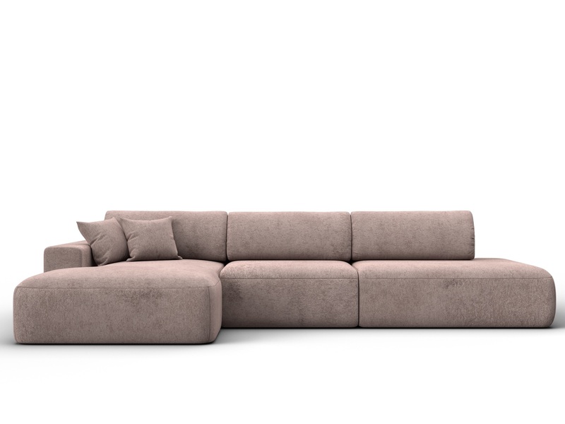 Диван угловой Лига-036 НПБ Модерн Лонг левый угол, Велюр, TOWER 05 бежевый