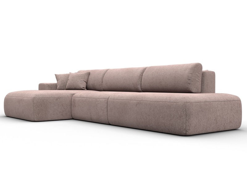 Диван угловой Лига-036 НПБ Модерн Лонг левый угол, Велюр, TOWER 05 бежевый