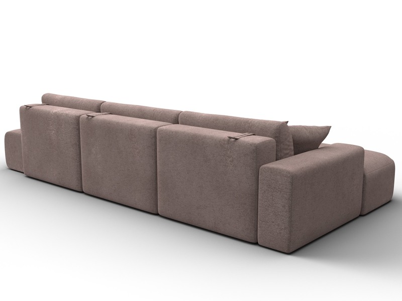 Диван угловой Лига-036 НПБ Модерн Лонг левый угол, Велюр, TOWER 05 бежевый