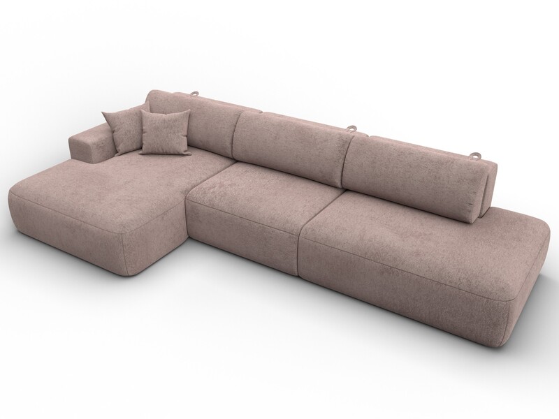 Диван угловой Лига-036 НПБ Модерн Лонг левый угол, Велюр, TOWER 05 бежевый