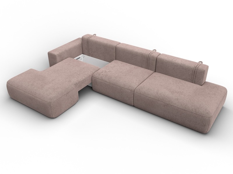 Диван угловой Лига-036 НПБ Модерн Лонг левый угол, Велюр, TOWER 05 бежевый