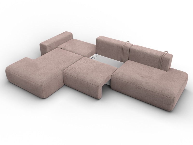 Диван угловой Лига-036 НПБ Модерн Лонг левый угол, Велюр, TOWER 05 бежевый