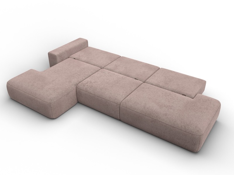 Диван угловой Лига-036 НПБ Модерн Лонг левый угол, Велюр, TOWER 05 бежевый