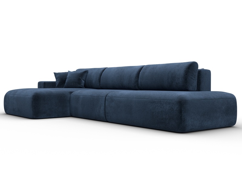 Диван угловой Лига-036 НПБ Модерн Лонг левый угол, Велюр, TOWER 13 синий