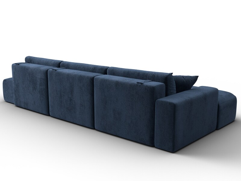 Диван угловой Лига-036 НПБ Модерн Лонг левый угол, Велюр, TOWER 13 синий