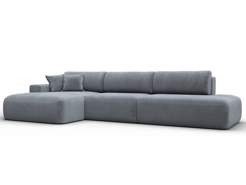 Диван угловой Лига-036 НПБ Модерн Лонг левый угол, Велюр, TOWER 10 серый