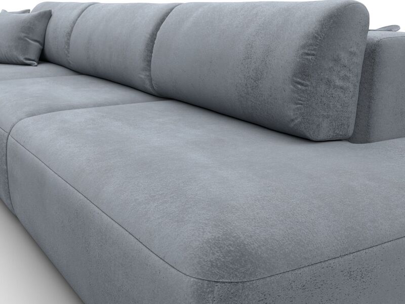 Диван угловой Лига-036 НПБ Модерн Лонг левый угол, Велюр, TOWER 10 серый