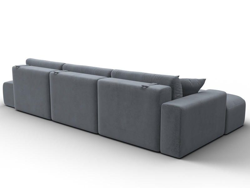 Диван угловой Лига-036 НПБ Модерн Лонг левый угол, Велюр, TOWER 10 серый