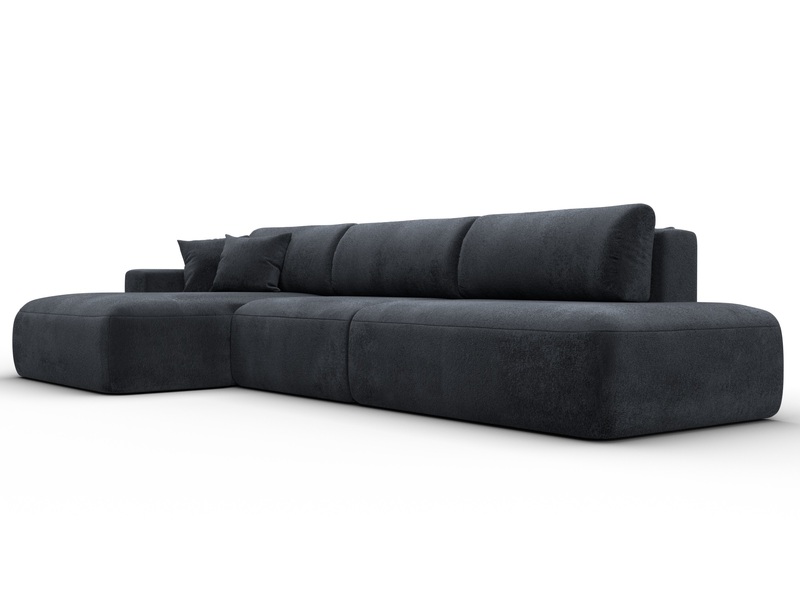 Диван угловой Лига-036 НПБ Модерн Лонг левый угол, Велюр, TOWER 11 темно-серый