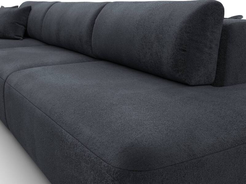 Диван угловой Лига-036 НПБ Модерн Лонг левый угол, Велюр, TOWER 11 темно-серый