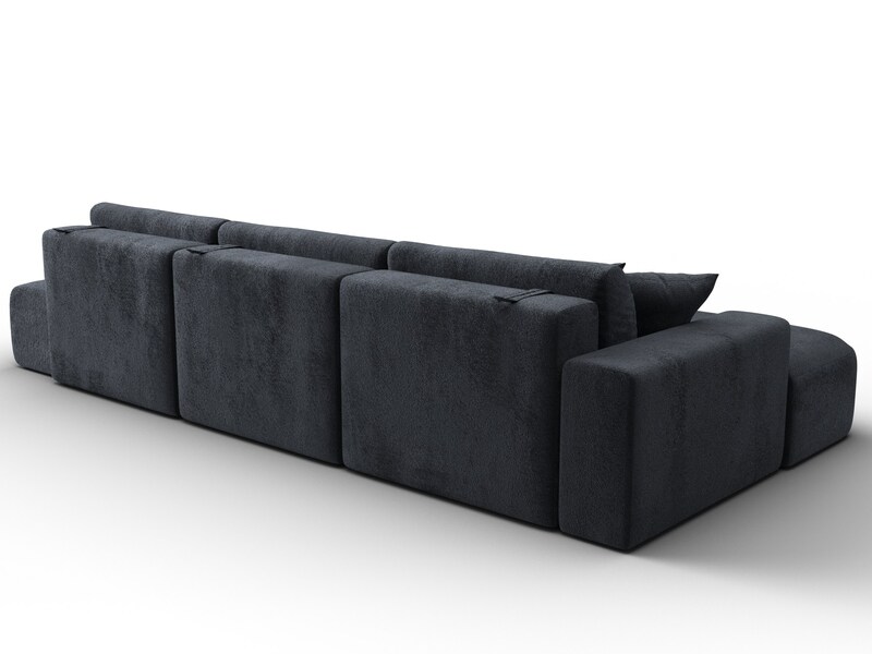 Диван угловой Лига-036 НПБ Модерн Лонг левый угол, Велюр, TOWER 11 темно-серый