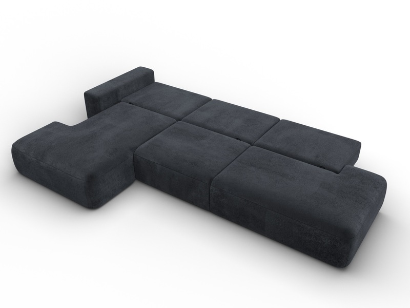 Диван угловой Лига-036 НПБ Модерн Лонг левый угол, Велюр, TOWER 11 темно-серый