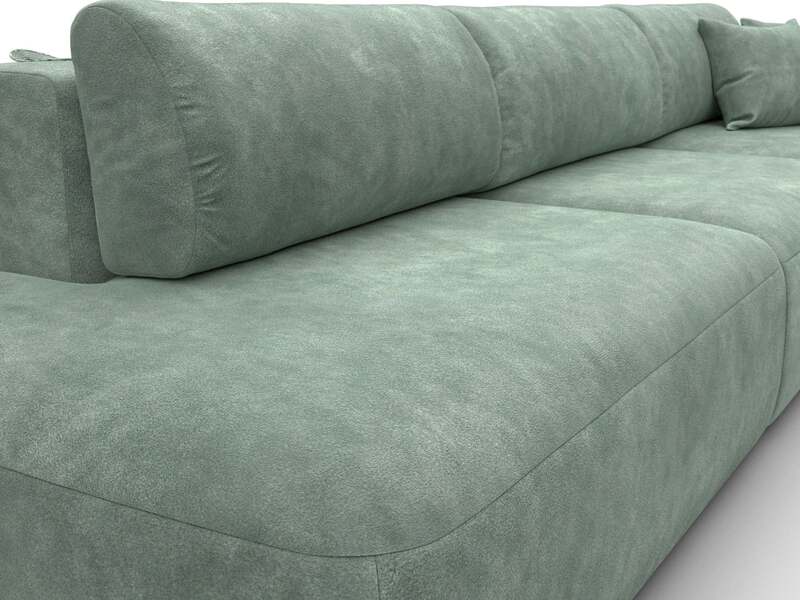 Диван угловой Лига-036 НПБ Модерн Лонг правый угол, Велюр, BRUT 08 зеленый