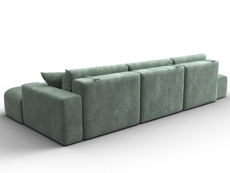 Диван угловой Лига-036 НПБ Модерн Лонг правый угол, Велюр, BRUT 08 зеленый