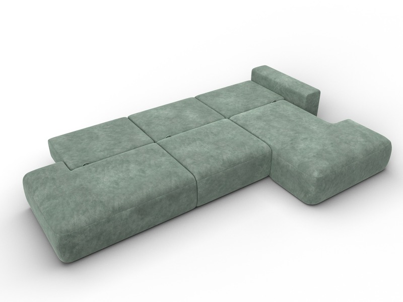 Диван угловой Лига-036 НПБ Модерн Лонг правый угол, Велюр, BRUT 08 зеленый
