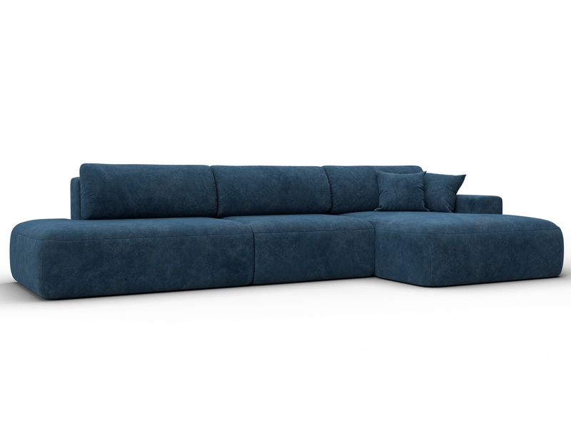 Диван угловой Лига-036 НПБ Модерн Лонг правый угол, Велюр, BRUT 11 синий