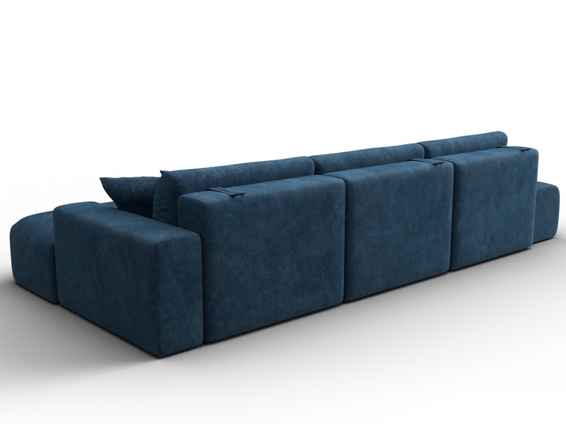 Диван угловой Лига-036 НПБ Модерн Лонг правый угол, Велюр, BRUT 11 синий