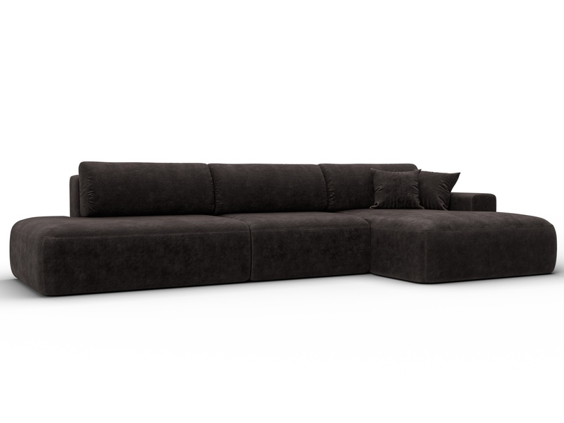 Диван угловой Лига-036 НПБ Модерн Лонг правый угол, Велюр, BRUT 17 коричневый